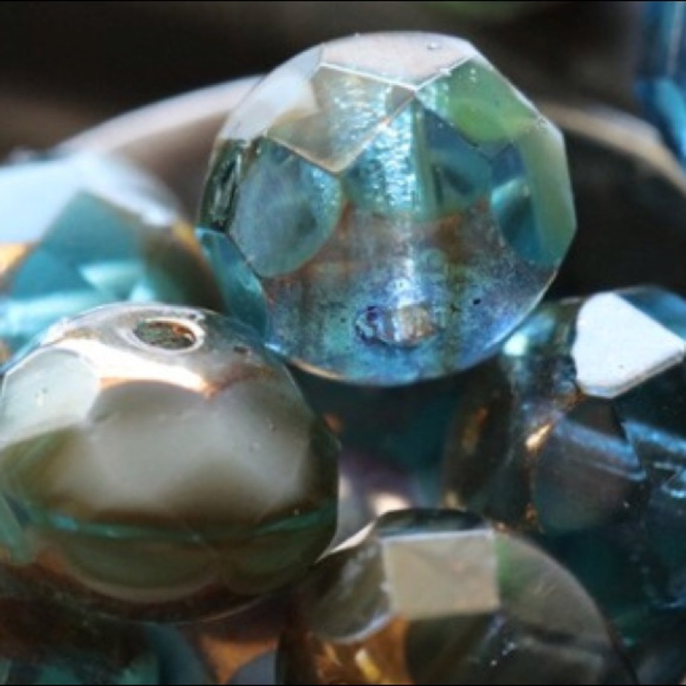 Sea bed, Beach glass sterling silver earrings - Picture 2 of 8